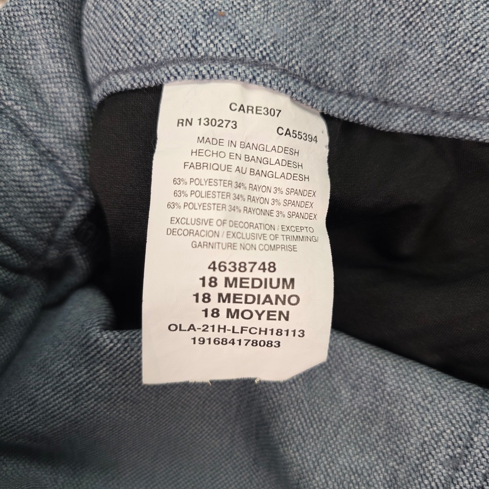 Nee Lee Pleated Taper Mid Rise Regular Fit Blue Heather Dress Pants 18M - Picture 3 of 9